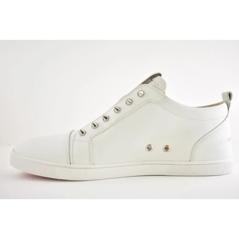 Christian Louboutin F.A.V Fique A Vontade White Leather Low Top Sneaker 45 12